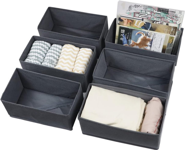 Lucoridy 6 Stück Kleiderschrank Organizer Schubladen Ordnungssystem Faltbare Stoff Aufbewahrungsbox