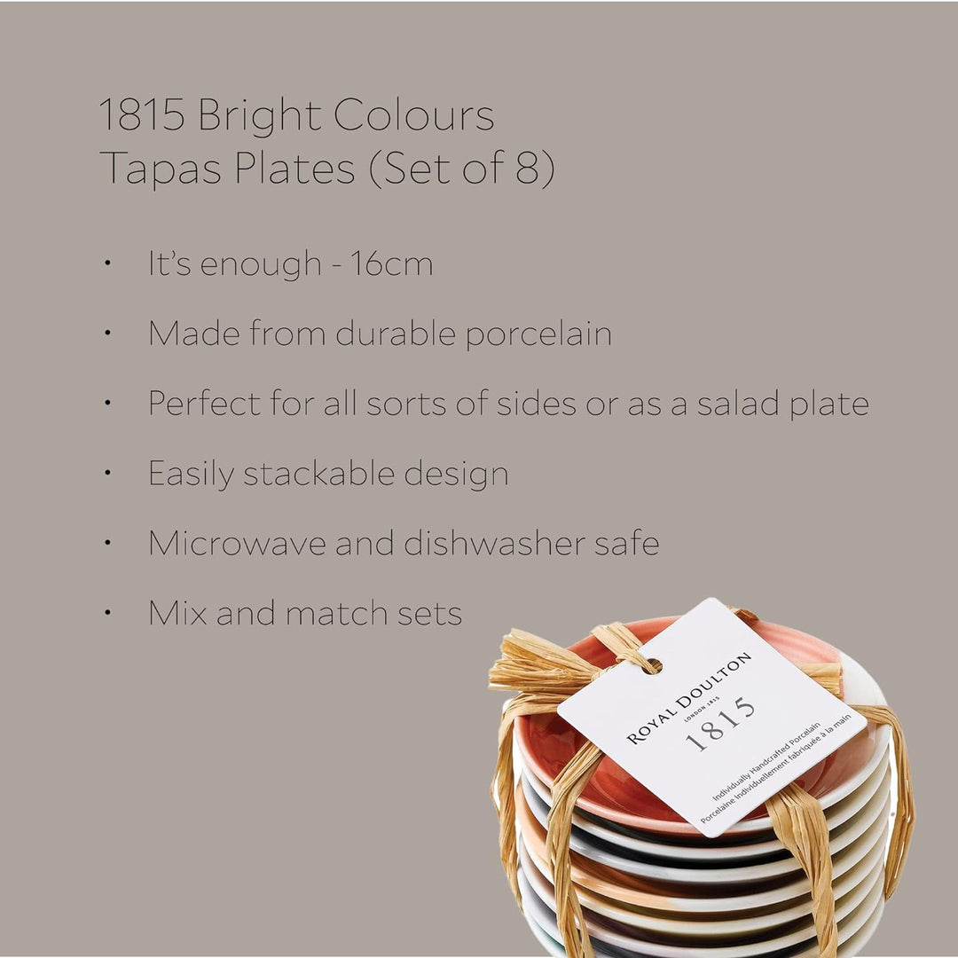 Royal Doulton 1815 Tapas Teller 8er Set Brights by, 16&amp;nbspcm, blau, 8 St&amp;uumlck, Porzellan, Mehrfar