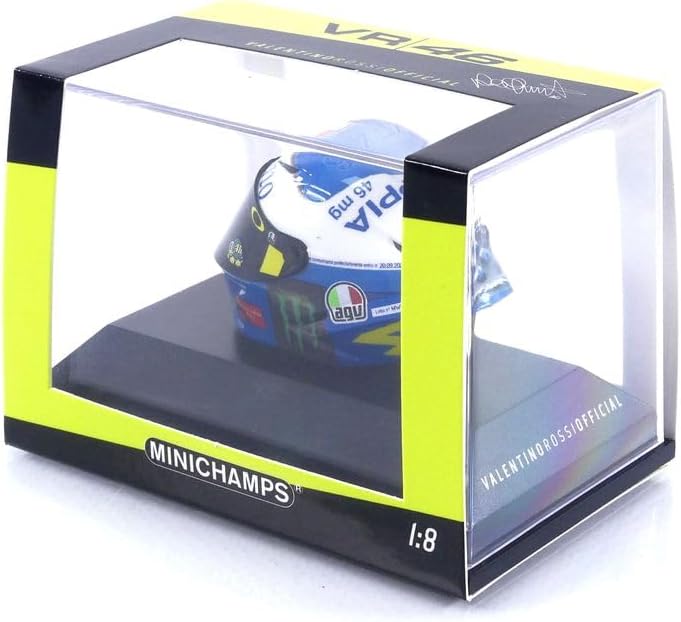 Minichamps 399200076-1:8 AGV Helmet-Valentino Rossi-Moto GP Misano Race 1 2020 Collectible Miniatura