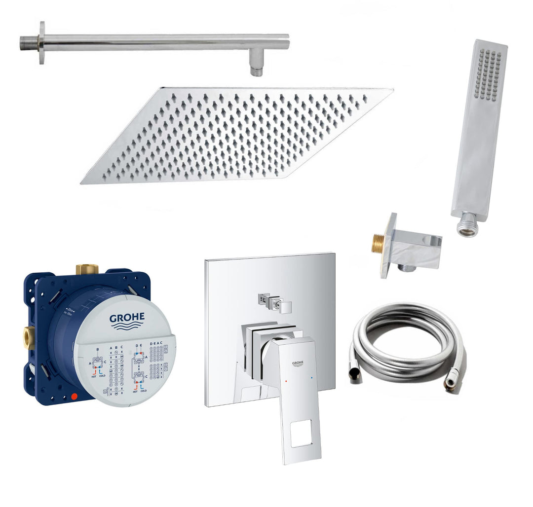 vanvilla Duschsystem mit Unterputz Duscharmatur von Grohe Eurocube Einhandmischer und vanvilla Regen