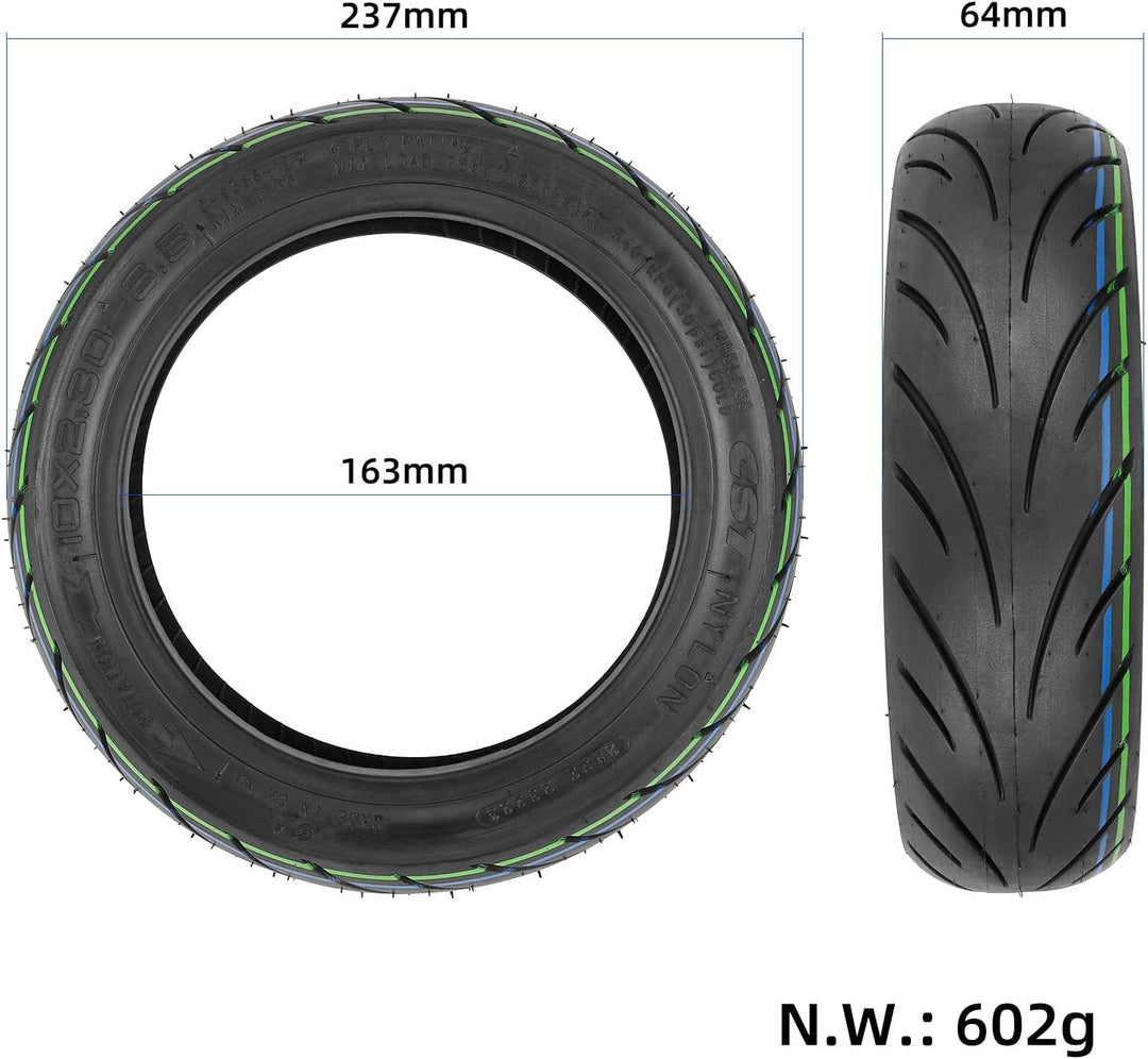 TREFAN 10 * 2,30-6,5 Ersatzräder für NIU KQi2/KQi2 Pro Elektroroller 10 Zoll Reifen Tubeless Schlauc