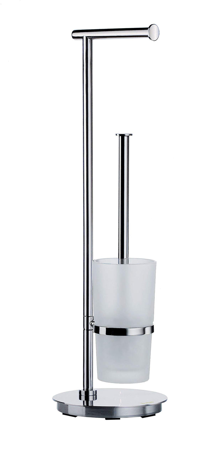 Smedbo "Outline Lite WC-Rollenhalter und Bürste Runde der Edelstahl poliert/mattiertes Glas, Silber/
