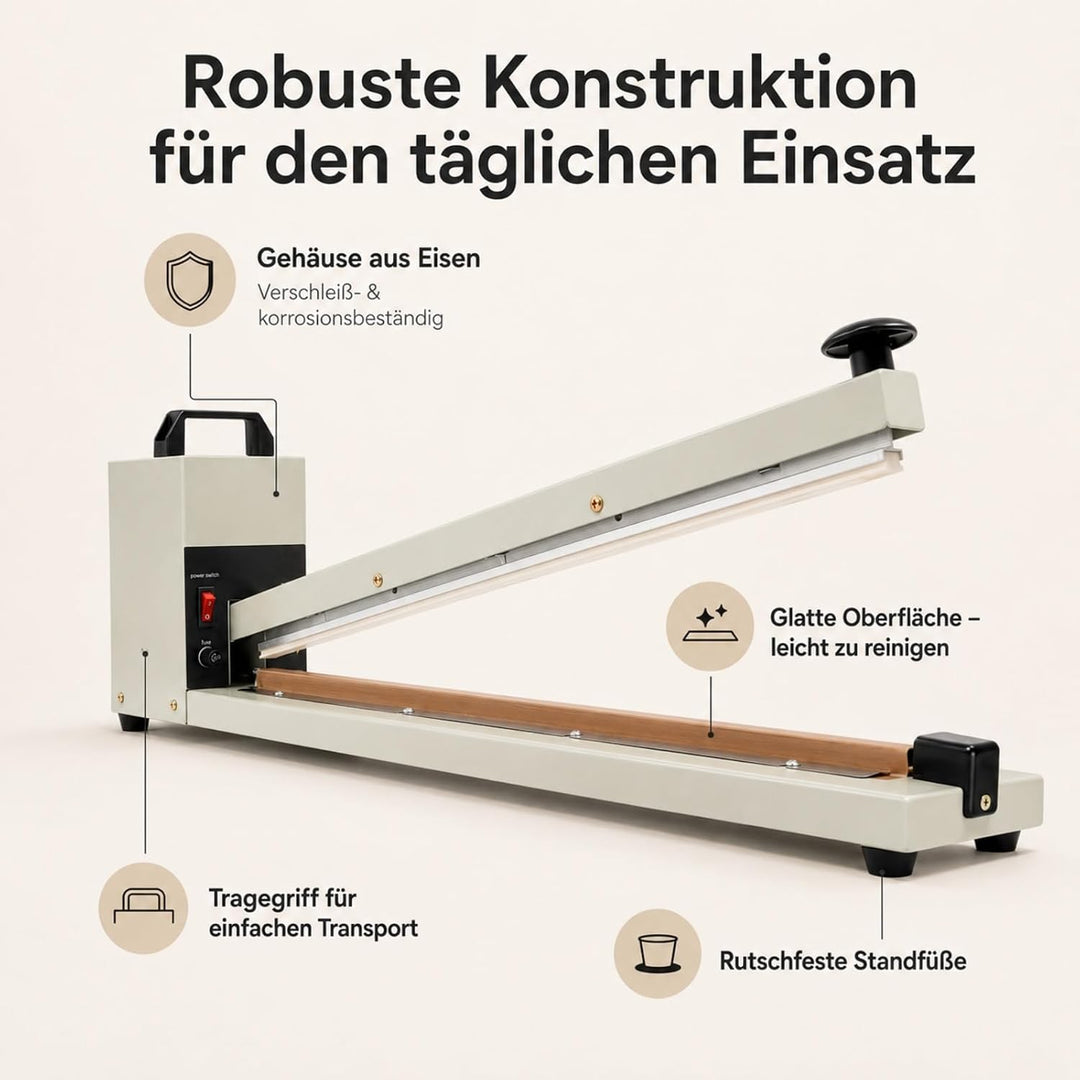 Heisssiegelgerät 600 mm Folienschweissgerät Impuls Schweissgerät 3mm Dichtungsbreite Balkenschweissg