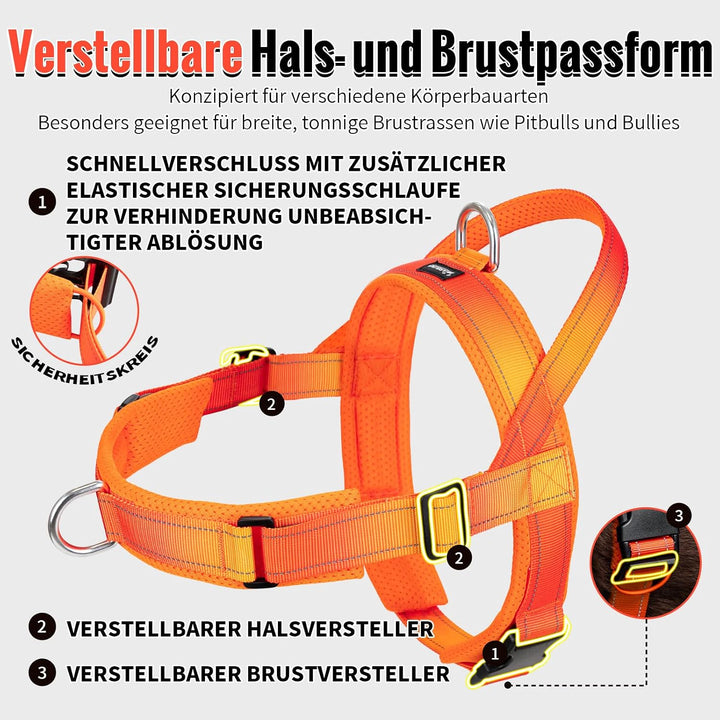 Arblina Hundegeschirr, Anti-Zug Hundegeschirr für Mittelgrosse und Grosse Hunde, T-förmiges Anti Zie