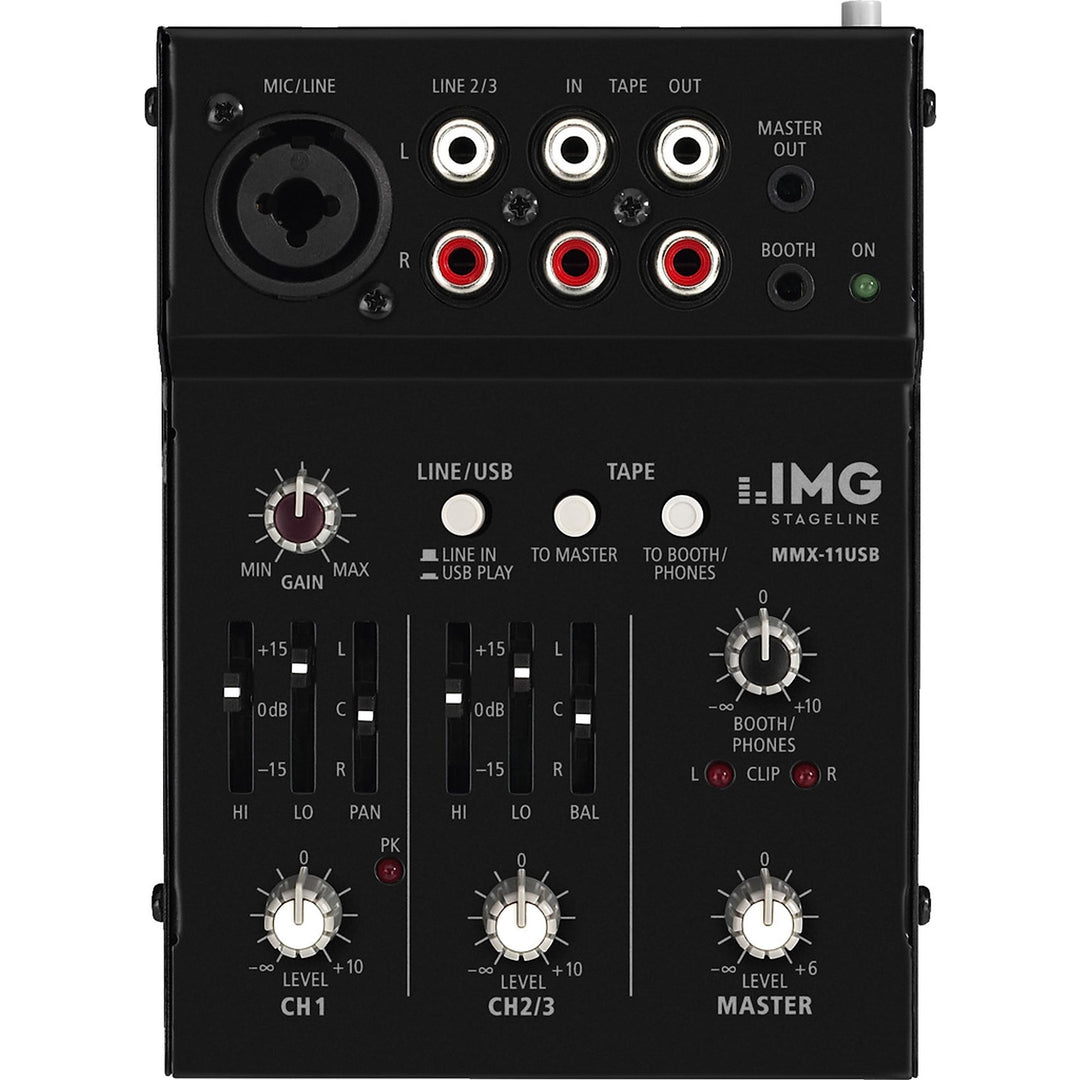 IMG STAGELINE MMX-11USB Konsolen-Mischpult Anzahl Kanaele:2 USB-Anschluss Single, Single