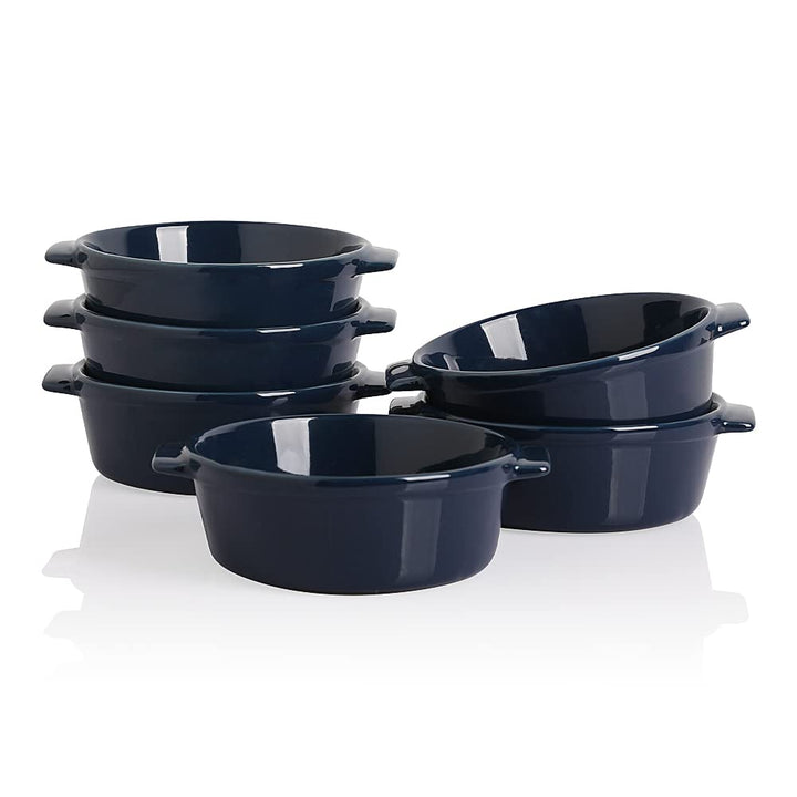 Sweejar Home Keramik-Souffle-Schalen, runder Griff, 295 ml für Pudding, Creme Brulee, Souffle – Set