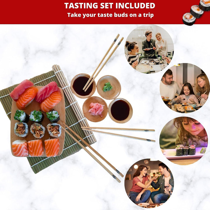 lisigoo Sushi maki maker Komplettset - Maki Maker Set - Maki Maker Set - Koffer mit Bambusmatte, Jap