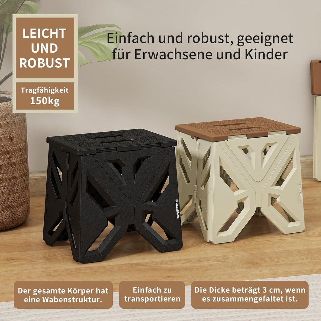 BLACKSPACE Tragbarer Klapphocker Campinghocker Erwachsenen und Kinder Klapptritt Faltbar 30cm hoch f