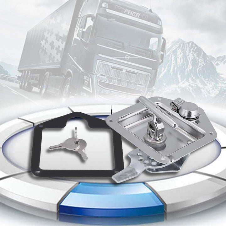 T-Form-Schloss, Edelstahl-Klapp-T-Form-Griffschloss Werkzeugkasten Schlüssel-Kit für LKW-Anhänger fü