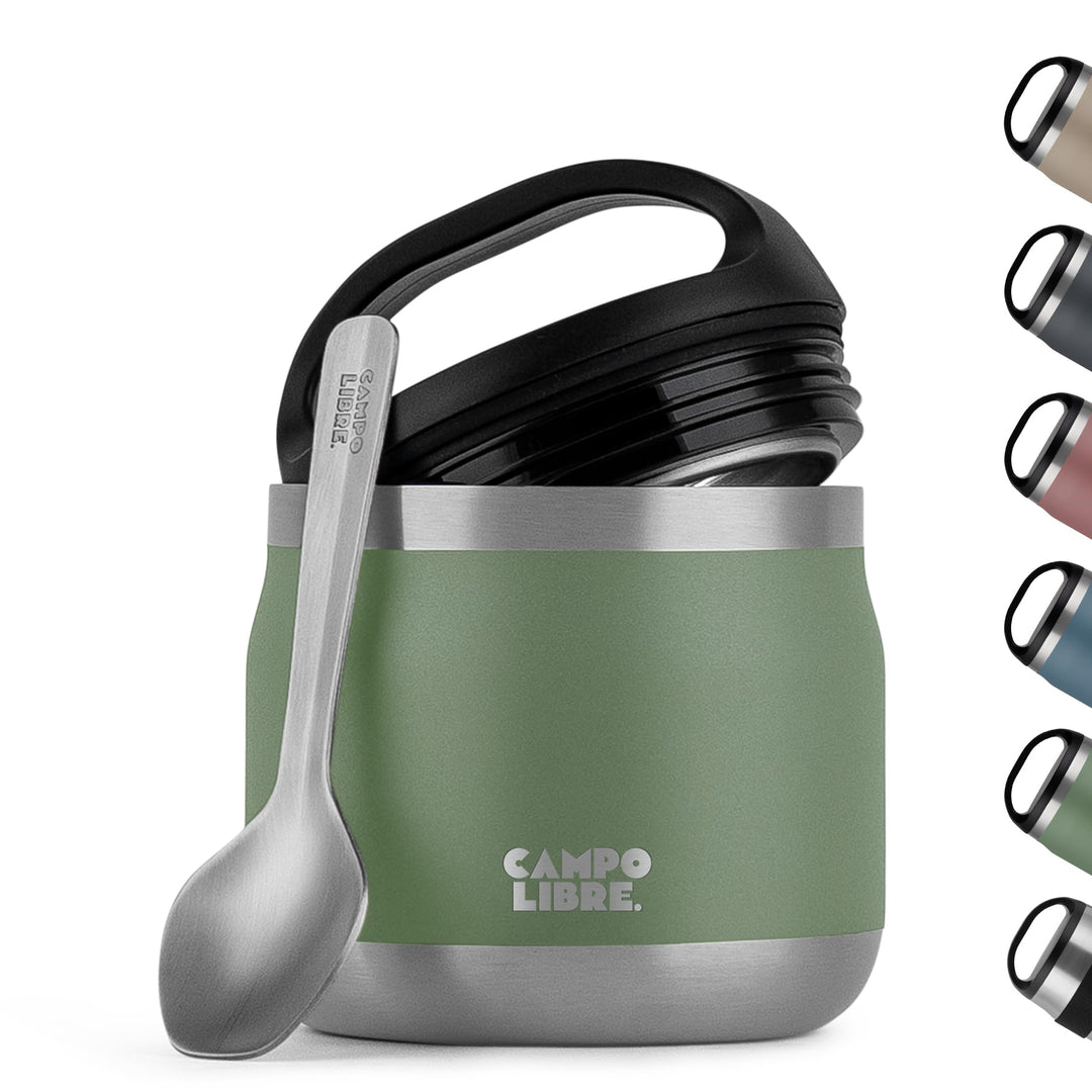 Campo Libre.® Lotta, Thermobehälter für Essen, Edelstahl Thermobecher Essen mit Löffel, Warmhaltebeh