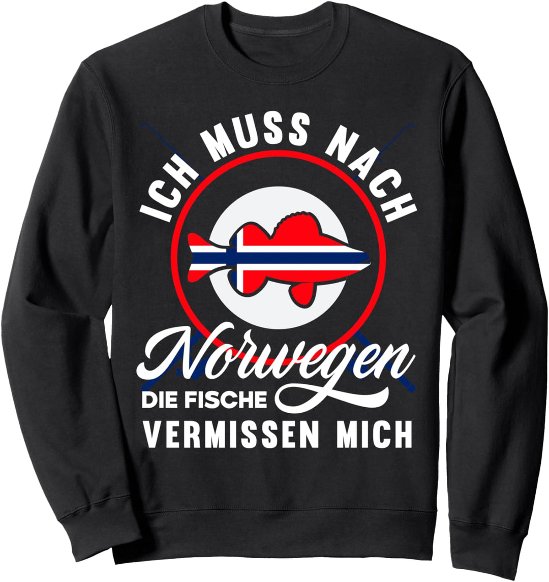 Norwegen Angeln Urlaub Norwegen Angeltour Lustiges Norwegen Sweatshirt
