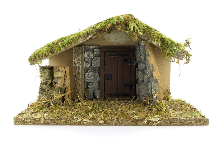 BERTONI Holzhütte mit Tür, Holz, Mehrfarbig, 24L x 15W cm