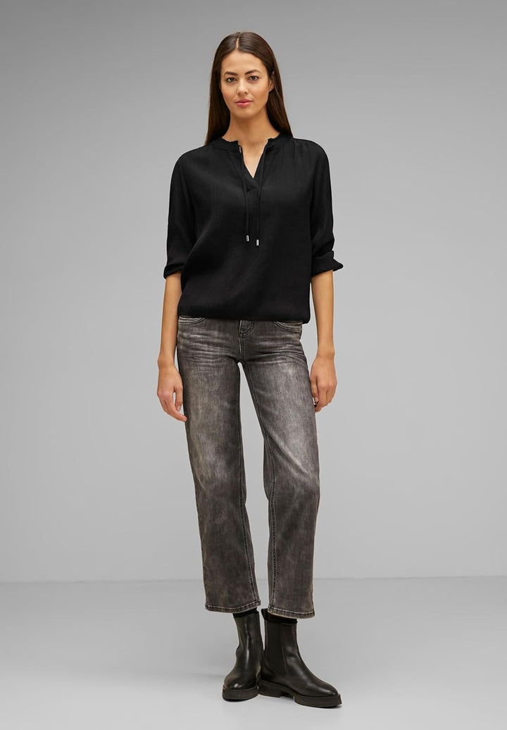 Street One Damen Tunika Bluse 36 Schwarz, 36 Schwarz