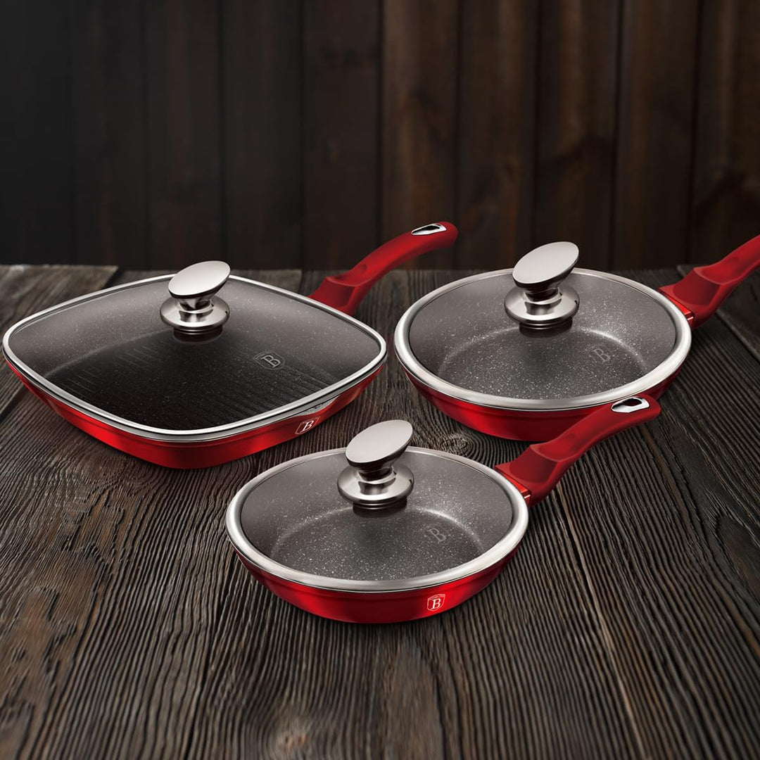 Berlinger Haus - BH/6189-6 PCS Frypan Set, Metallic Line Burgundy Edition