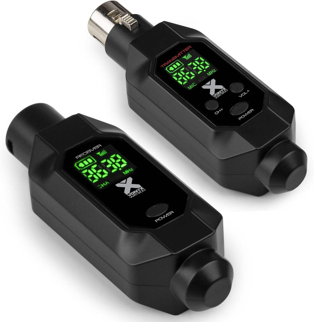 Power Dynamics WAT200 – XLR Funk Sender Empfänger für Mikrofon Kabellos, 70m Reichweite, Wireless Fu