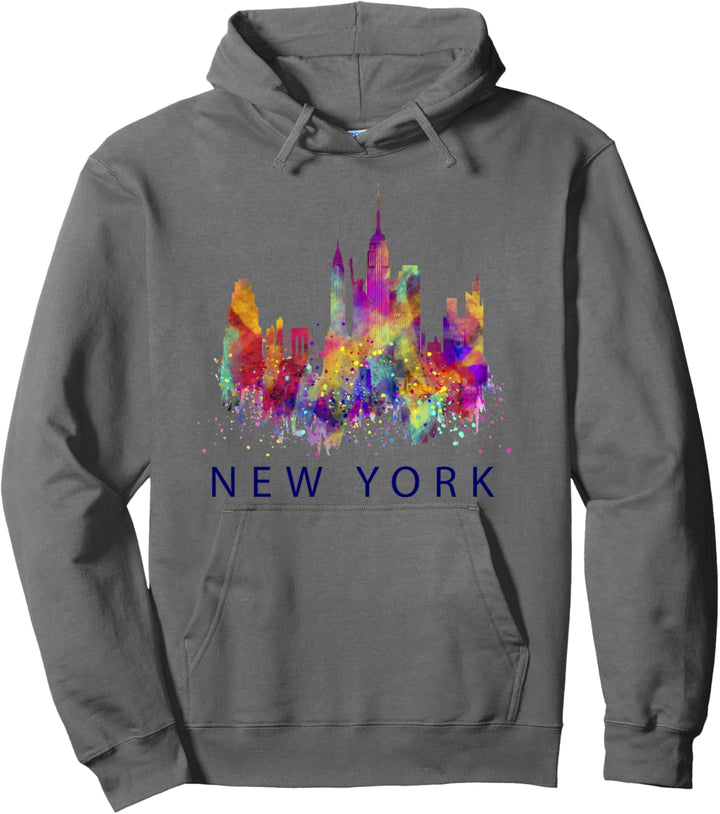 New York City Graphic Tee, Walking In New York City Skyline Pullover Hoodie