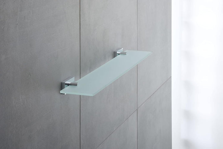Duravit Glasablage Karree, Ablage Bad, Wandmontage, 60 cm, Chrom, Glasablage