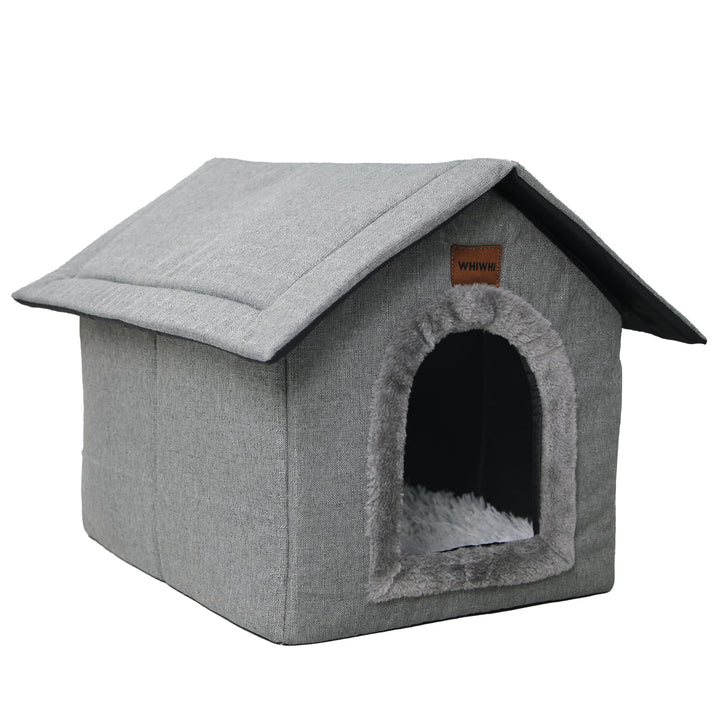 Hundehütte Hundehöhle mit Abnehmbarem Plüschkissen Katzenhöhle Haustierhaus Warmes Und Gemütliches H