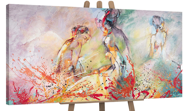 YS-Art Abstrakt Stil Acryl Gemälde auf Leinwand Heisser Sommer handgemalt Wandbilder Wohnzimmer mode