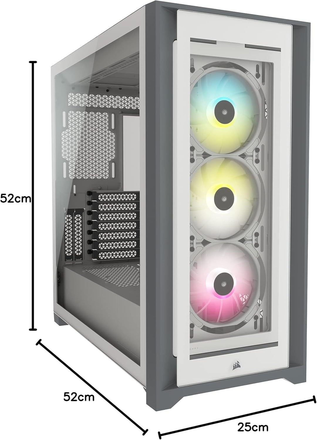 Corsair iCUE 5000X RGB Mid-Tower-ATX-PC-Smart-Gehäuse mit Gehärtetem Glas (Vier Paneele aus Gehärtet