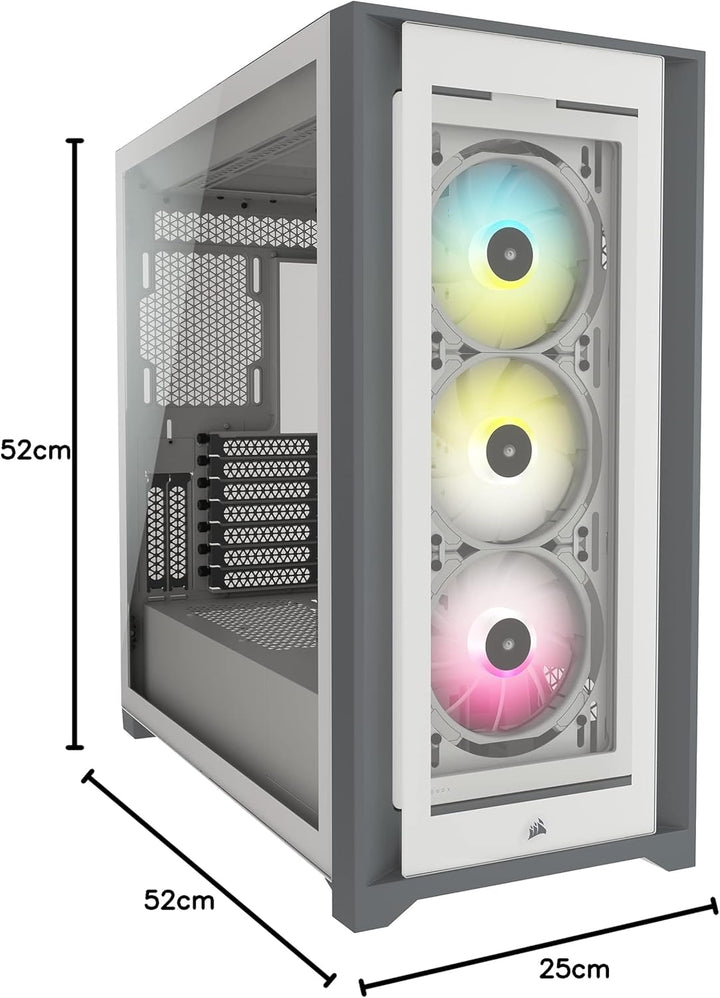 Corsair iCUE 5000X RGB Mid-Tower-ATX-PC-Smart-Gehäuse mit Gehärtetem Glas (Vier Paneele aus Gehärtet