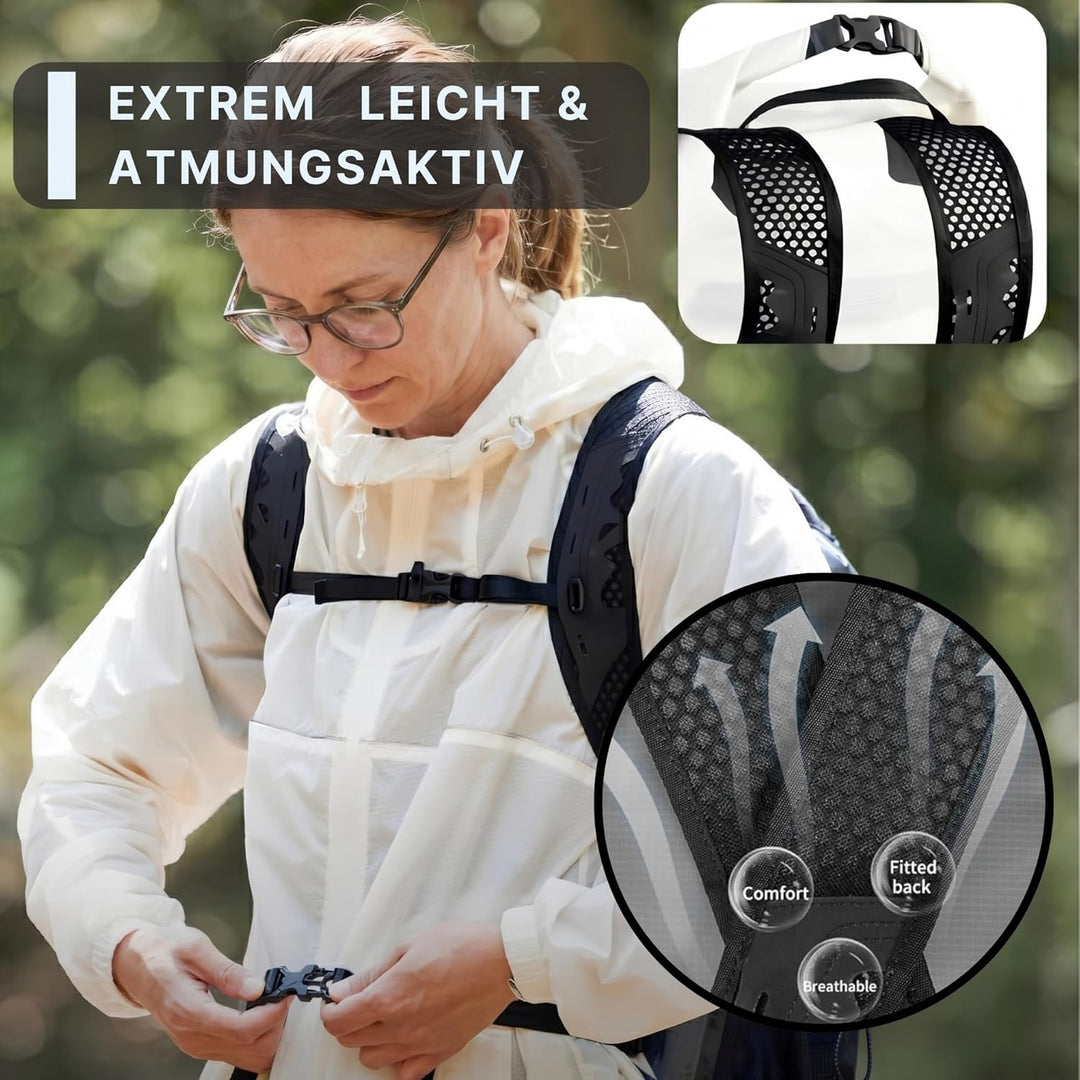AlpPack 20L Ultraleichter Rucksack – Wasserdichter Rolltop Drybag für Wandern, Trekking, Reisen, Sta