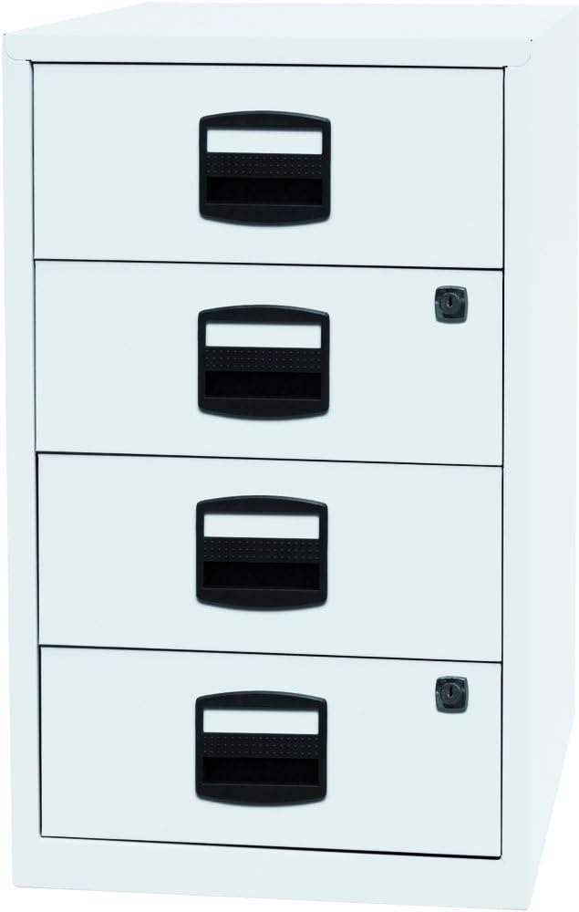 Bisley Home Beistellschrank PFA, 4 Universalschubladen, Metall, 696 Verkehrsweiss, 40 x 41.3 x 67.2