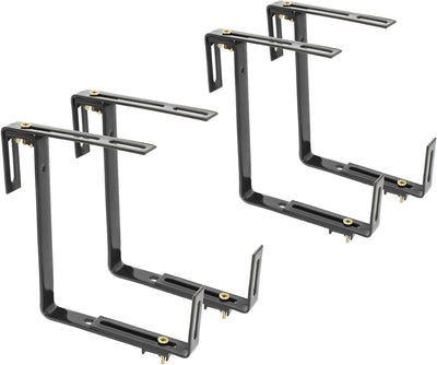 com-four® 4x Blumenkastenhalter für Balkon-Brüstungen und Geländer - flexible Befestigung aus Metall