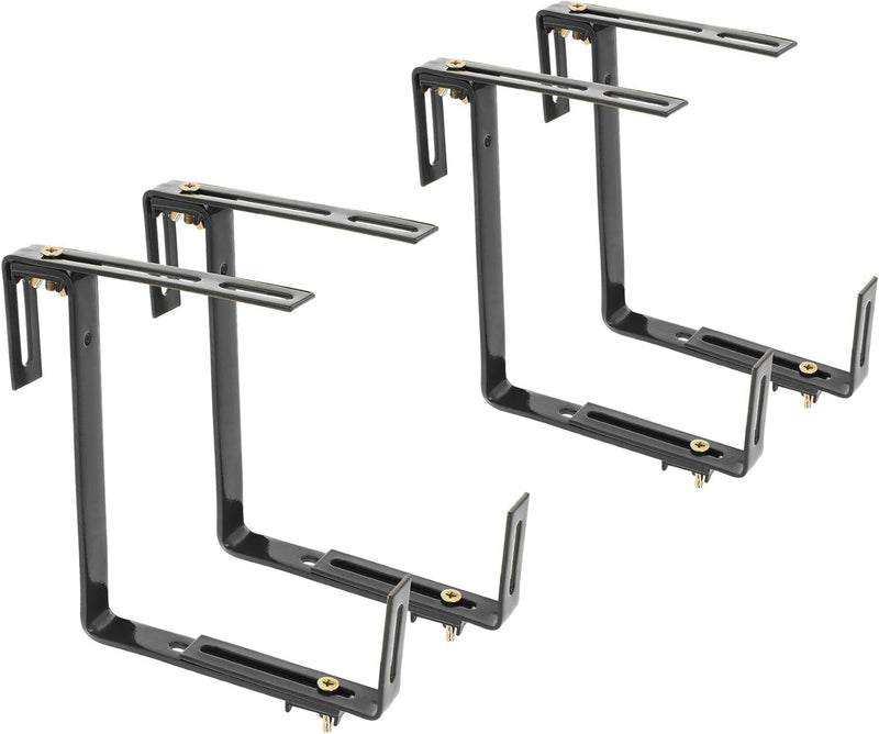 com-four® 4x Blumenkastenhalter für Balkon-Brüstungen und Geländer - flexible Befestigung aus Metall