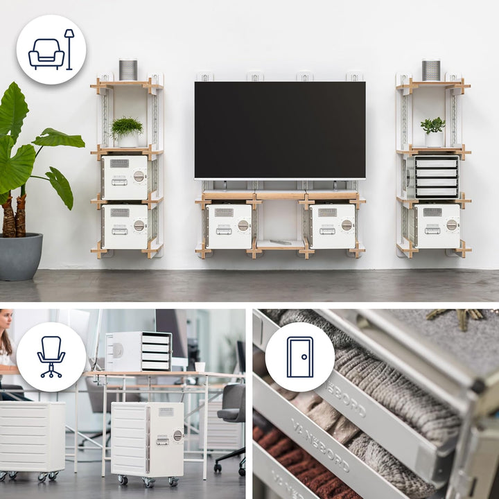 Ausstattungspaket für Bord Boxen, 4 Einschübe, KSSU-Norm Aluminium KSSU, Aluminium KSSU