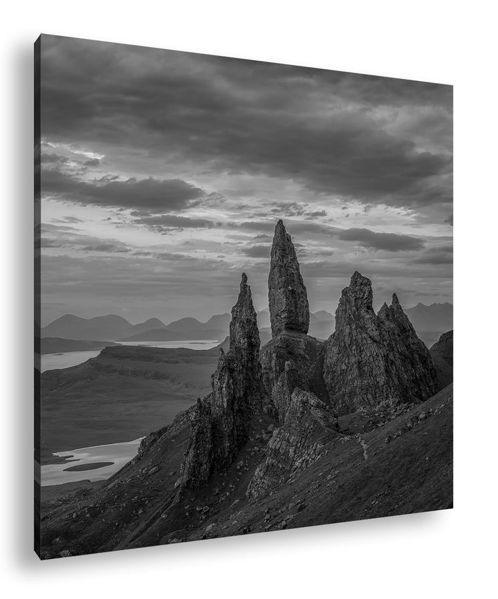 deyoli Felsenformation in Schottland Format: 70x70 cm Effekt: Schwarz/Weiss als Leinwandbild, Motiv