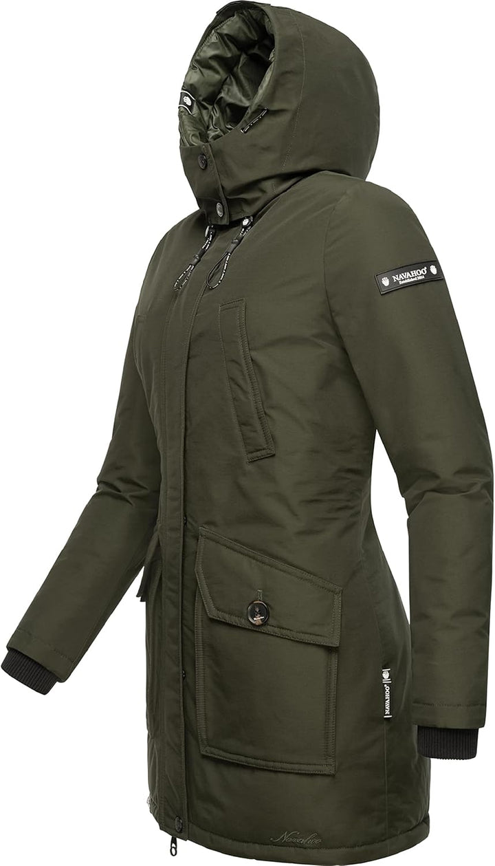 Navahoo Damen Warmer Winter Kurzmantel Blizzardstorm XS-3XL XS Olive, XS Olive