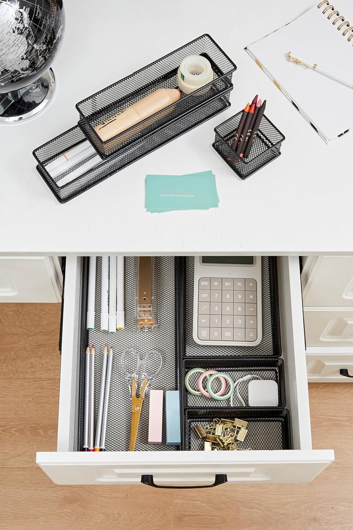 Annova Netz-Schubladenschrank und Regal, Organizer, Aufbewahrungskorb, für Schule, Büro, Zubehör, 2