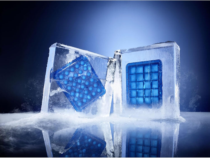 Lurch 240765 Ice Former Arctic Würfel 5cm blau Eiswürfelform für 12 Eiswürfel mit transparentem Deck