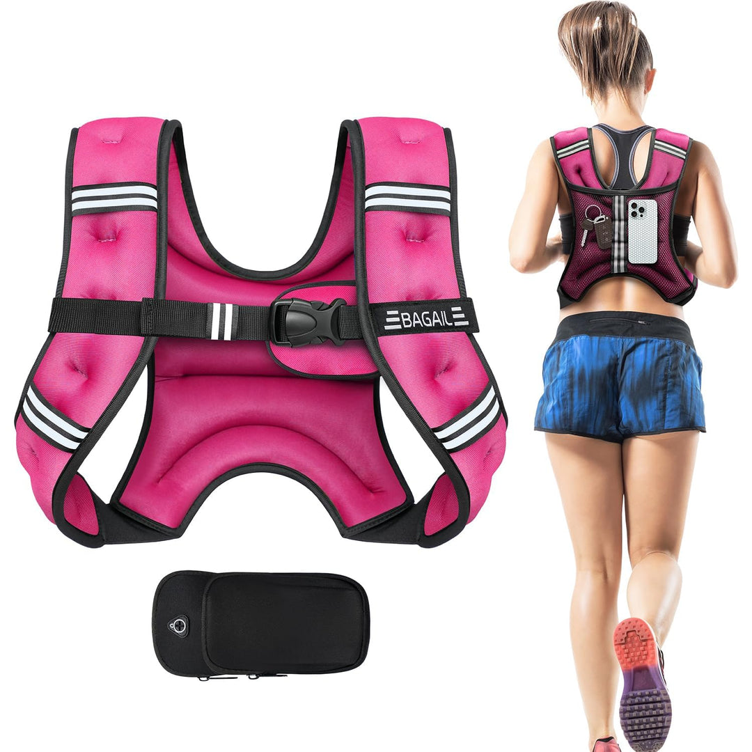 BAGAIL Gewichtsweste für Krafttraining, Brustgrösse Verstellbar, Praktische Tasche, mit Eisensand Ge