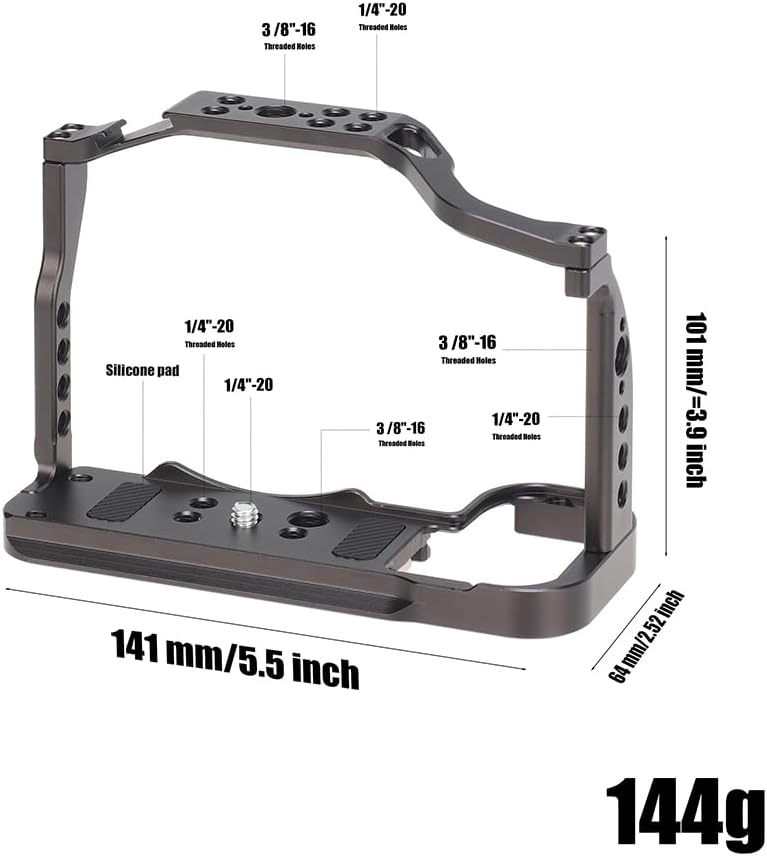 Hersmay Fuji XS20 Kamerakäfig mit Tragegriff, Aluminium Vollkäfig für FUJIFILM X-S20 Zubehör mit Sch