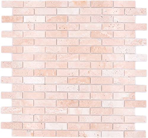 Mosaikfliese Selbstklebende Mosaike Verbund Naturstein Travertine beige MOS200-4M92_f