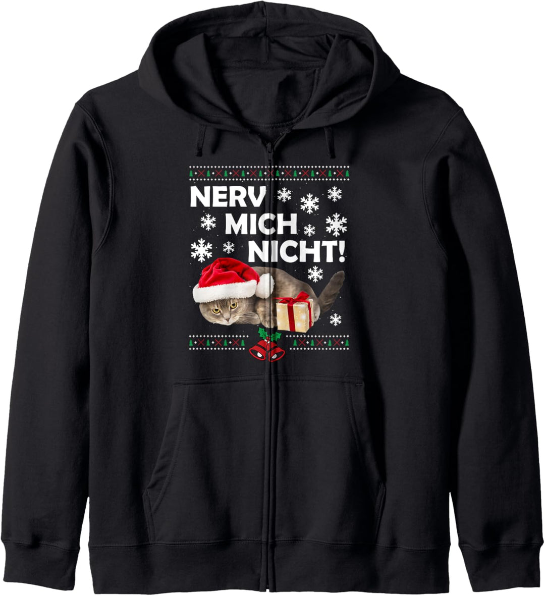 Böse Katze Weihnachtsmann Ugly Christmas Sad Cat Xmas Kapuzenjacke
