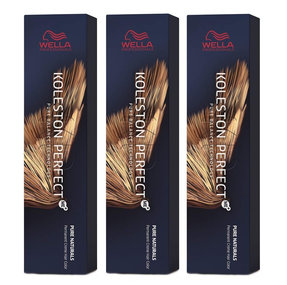 3er Wella Koleston Perfect ME+ 7/07 Mittelblond Natur Braun 60 ml