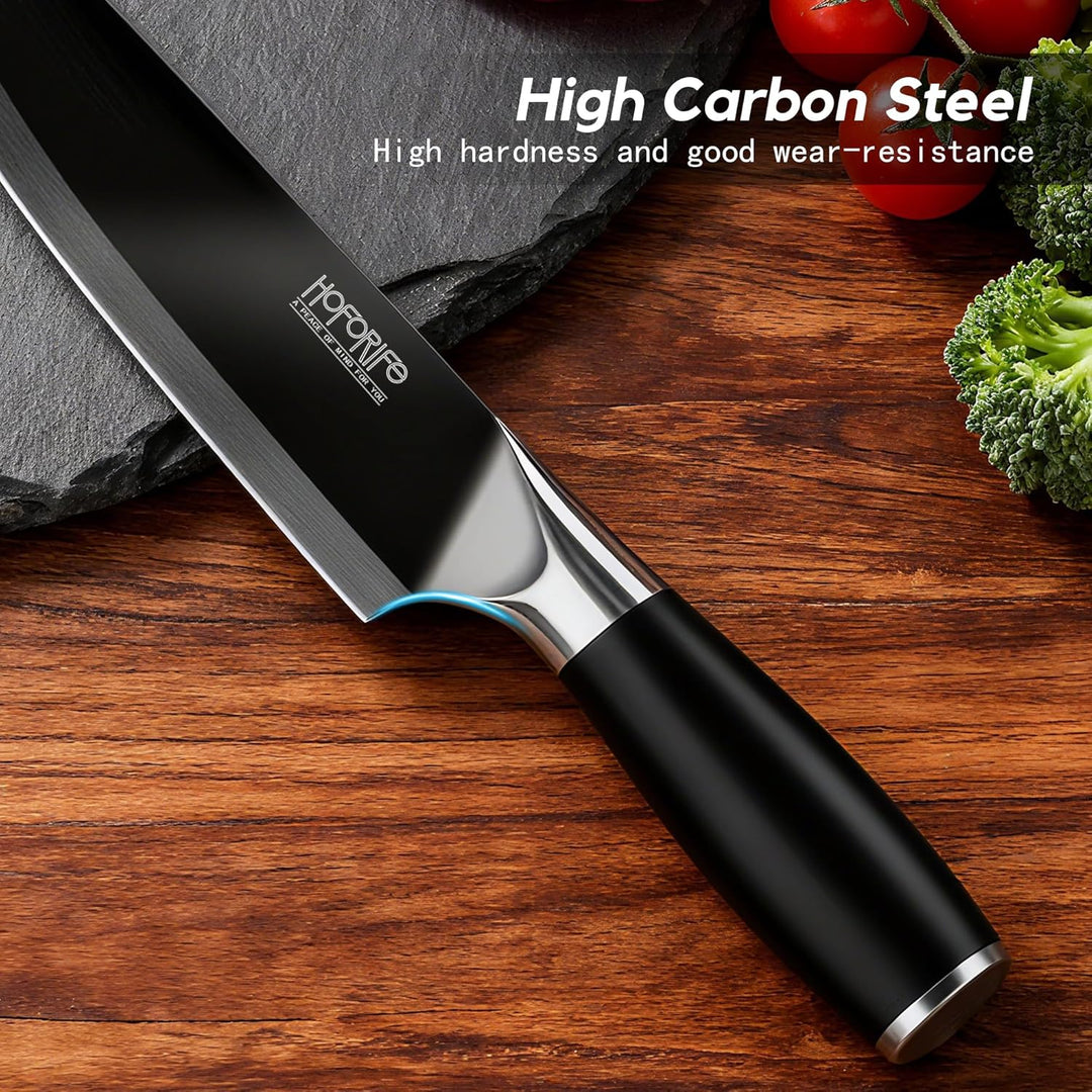 20cm Chefmesser Japanisches Handgeschmiedetes Kochmesser Aus Hochkohlensoffstahl Mit Ergonomischem H