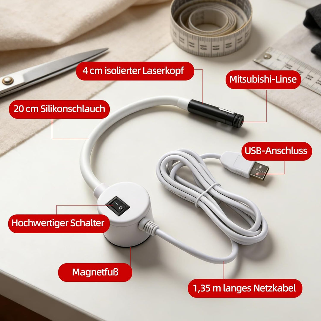 Philorn Magnetische Positionierungs Quiltleuchte für Nähmaschine, 3-in-1 magnetischer Nahtführer, fü