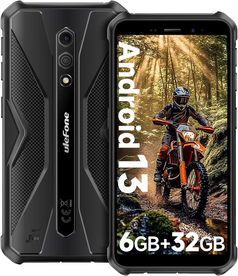 Ulefone Armor X12 Outdoor Handy, 6GB + 32GB/256GB SD Smartphone ohne vertrag Android 13 Go, 4860mAh