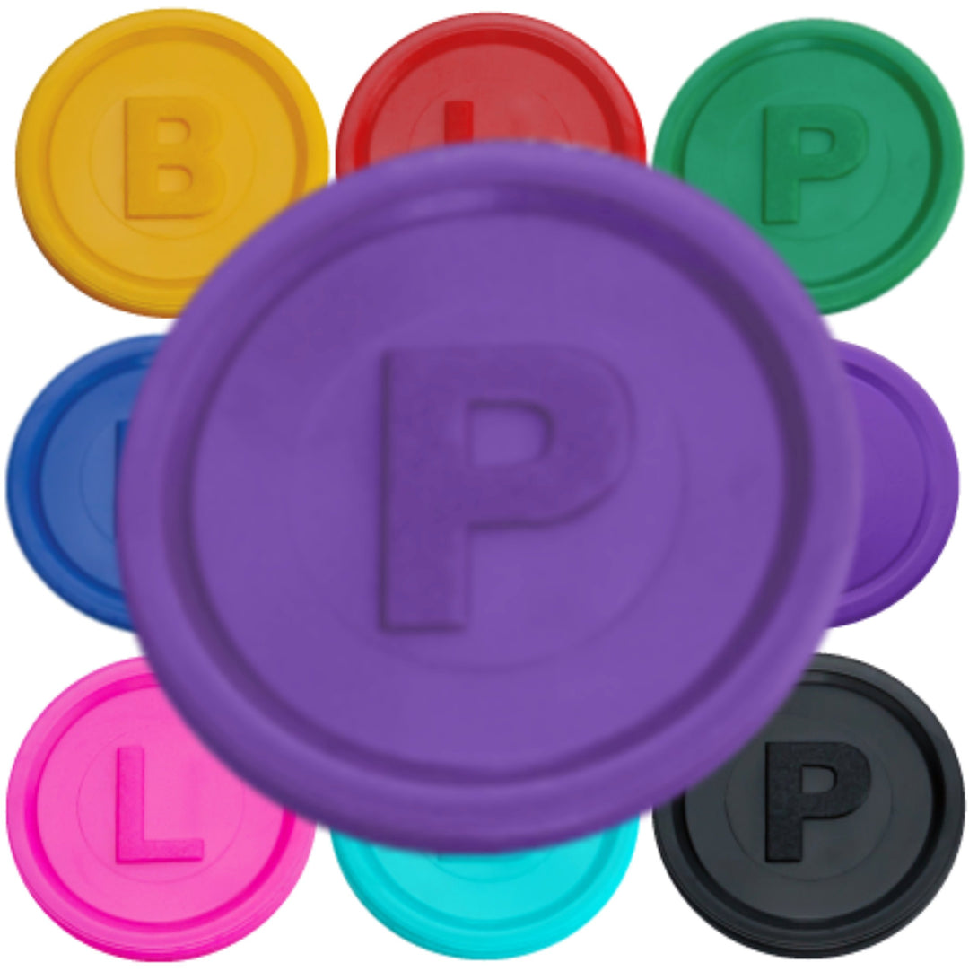 SCHWABMARKEN 500 Pfandmarken, Chips, Token Farbe Lila P, Lila P