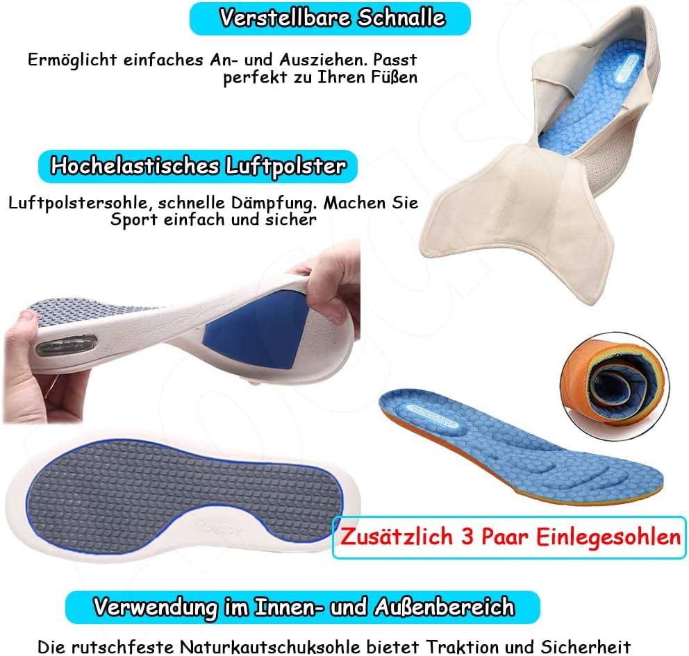 Aocase Diabetiker Schuhe für Geschwollene Füsse Senioren Schuhe Mit Klettverschluss rutschfest Atmun