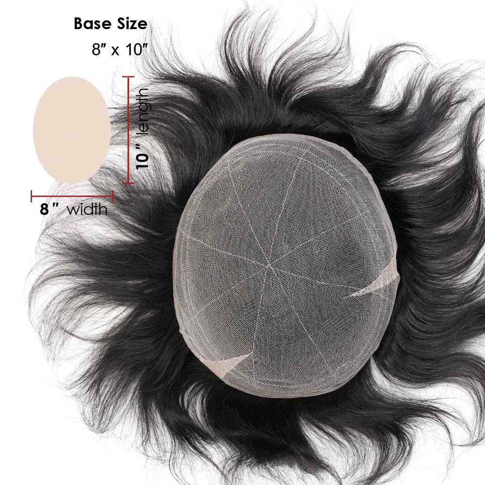 Lordhair Toupet Human Hair Herrenperücke, Französische Spitze Webart, 20 x 25 cm, Leichtes Haarersat