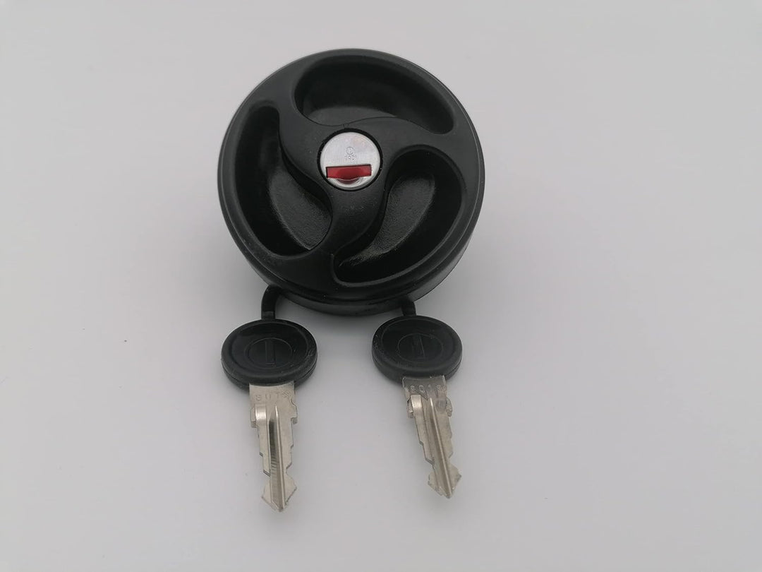 CR-MOESANCO® Schwarzer Wassertankdeckel für Wohnwagen, mit 3 versenkten Griffen, Wassereinlass mit R