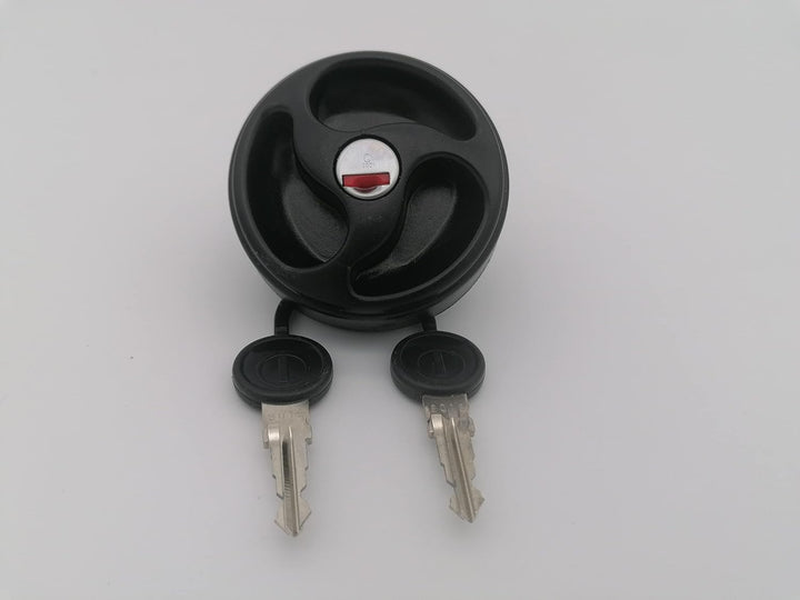 CR-MOESANCO® Schwarzer Wassertankdeckel für Wohnwagen, mit 3 versenkten Griffen, Wassereinlass mit R