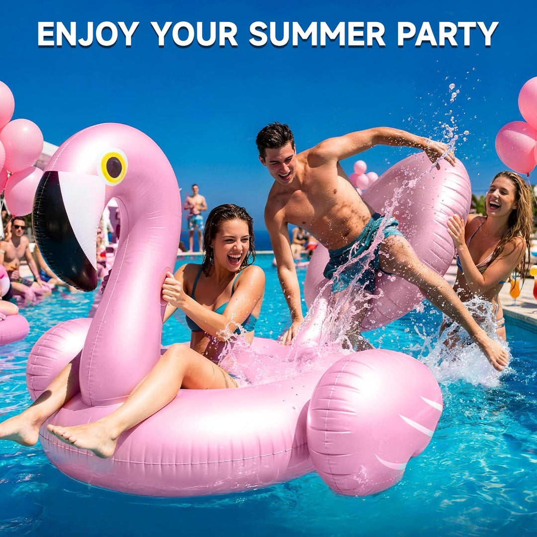 Flamingo Aufblasbar Einhorn, Luftmatratze Pool Erwachsene, Reittier Aufblasbar, Schwimmtier Dinosaur