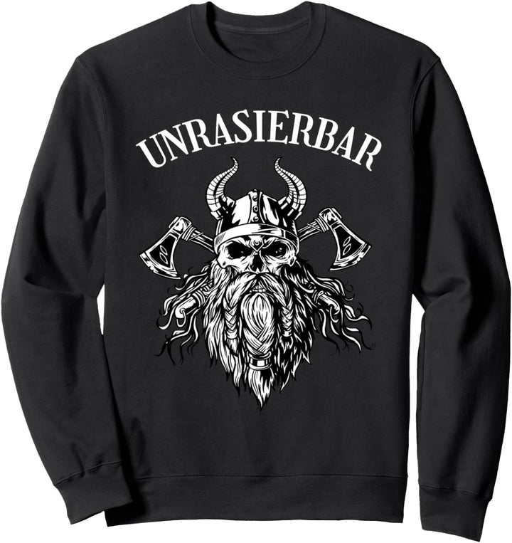 Bartträger Bart Wikinger Lustig Spruch Unrasierbar Geschenk Sweatshirt