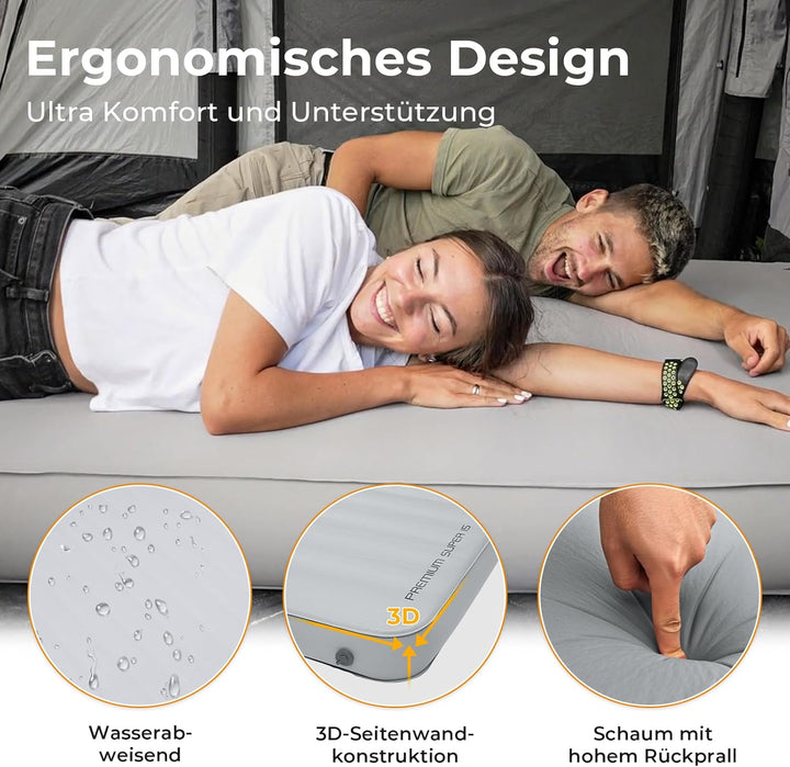 KingCamp Isomatte Camping Selbstaufblasbare Luftmatratze 3D-Konstruktion wasserdicht, leicht und rei